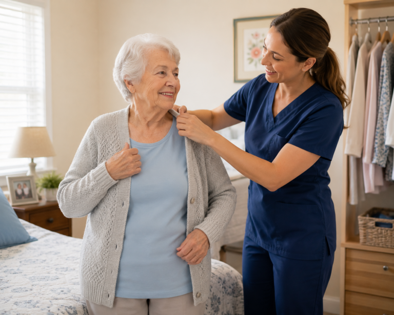 Senior receiving personalized assisted living care in Hagerstown MD